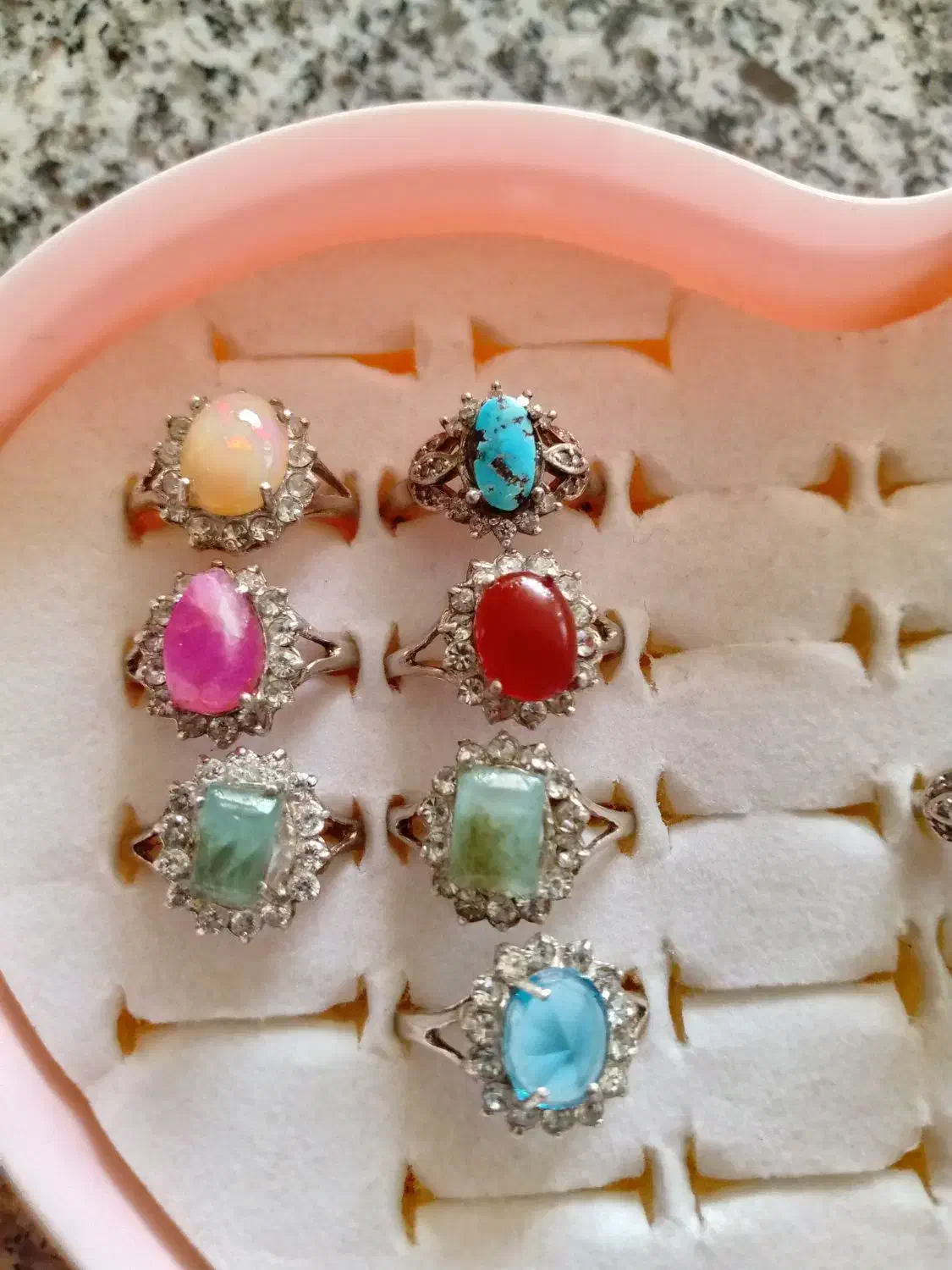 انگشتر زنانه .اوپال.عقیق.فیروزه.زمرد|جواهرات|مشهد, انقلاب|دیوار