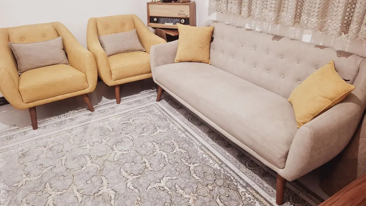 مبلمان هشت نفره|مبلمان خانگی و میز عسلی|اصفهان, سنجوانمره|دیوار