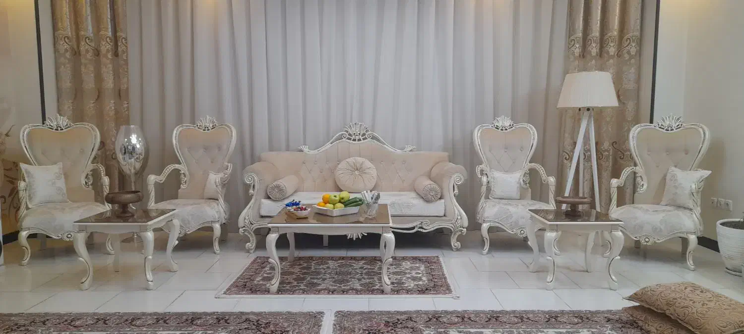 یک دست مبل ۹ نفره میز تی وی کنسول تخت دراور پرده|مبلمان خانگی و میز عسلی|پردیس, فاز ۸|دیوار