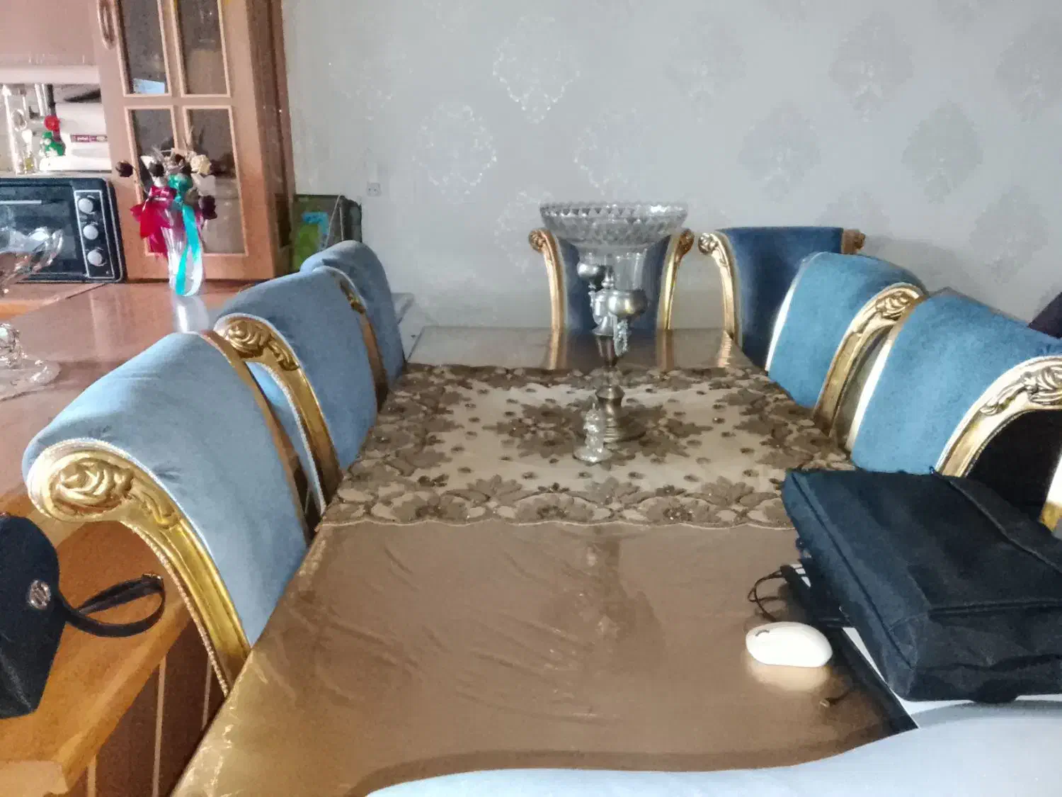 میزغذاخوری تمام چوپ با روکش ومخمل سایه دار|میز و صندلی غذاخوری|تربت جام, شاد|دیوار