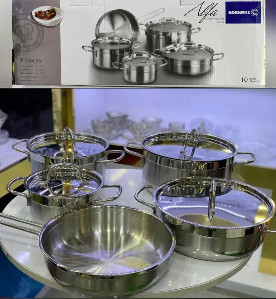 سرویس قابلمه استیل کف چدن کرکماز کیفیت درجه یک|ظروف پخت‌وپز|کرمانشاه, |دیوار