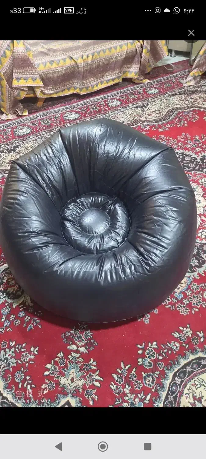 مبل بادی تک‌نفره ۲عدد مشکی|مبلمان خانگی و میز عسلی|شیراز, شاه قلی بیگی|دیوار