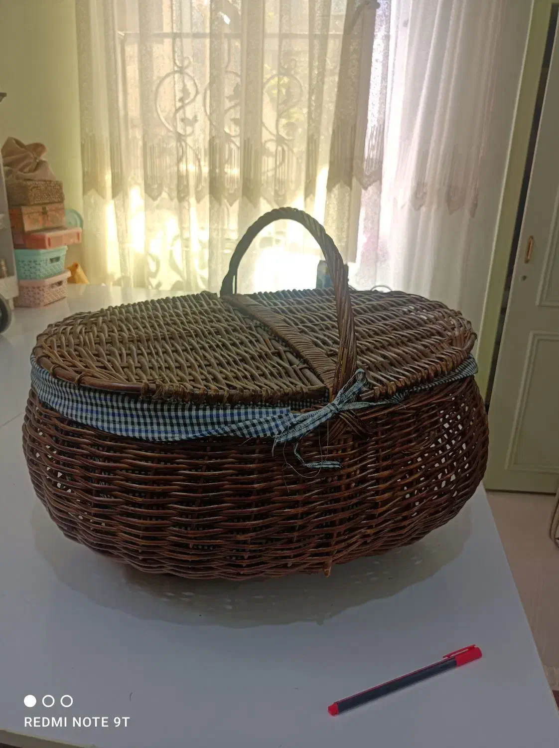 سبد حصیری پیکنیک|صنایع دستی و سایر لوازم تزئینی|مشهد, کوشش|دیوار