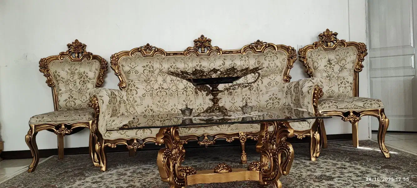 مبل سلطنتی9نفره*نو* فوری|مبلمان خانگی و میز عسلی|شاهدشهر, |دیوار