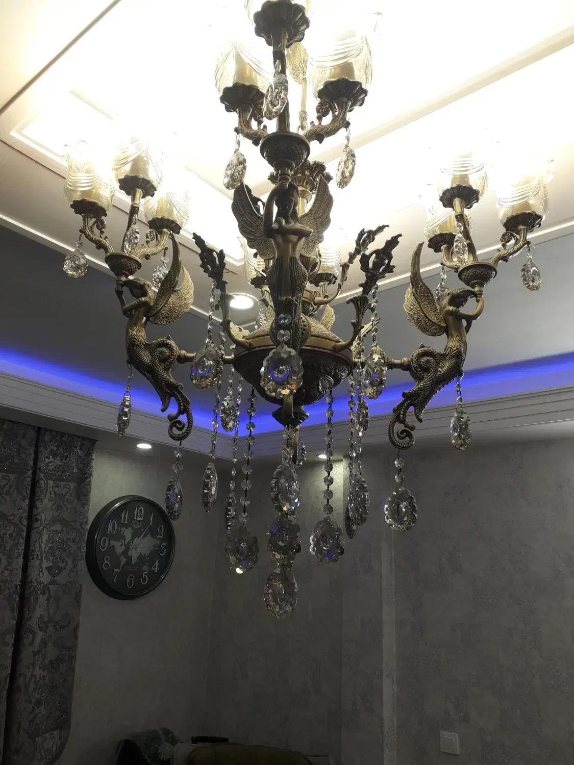 لوستر برنجی|لوستر و چراغ آویز|پاکدشت, پاکدشت (مامازند)|دیوار