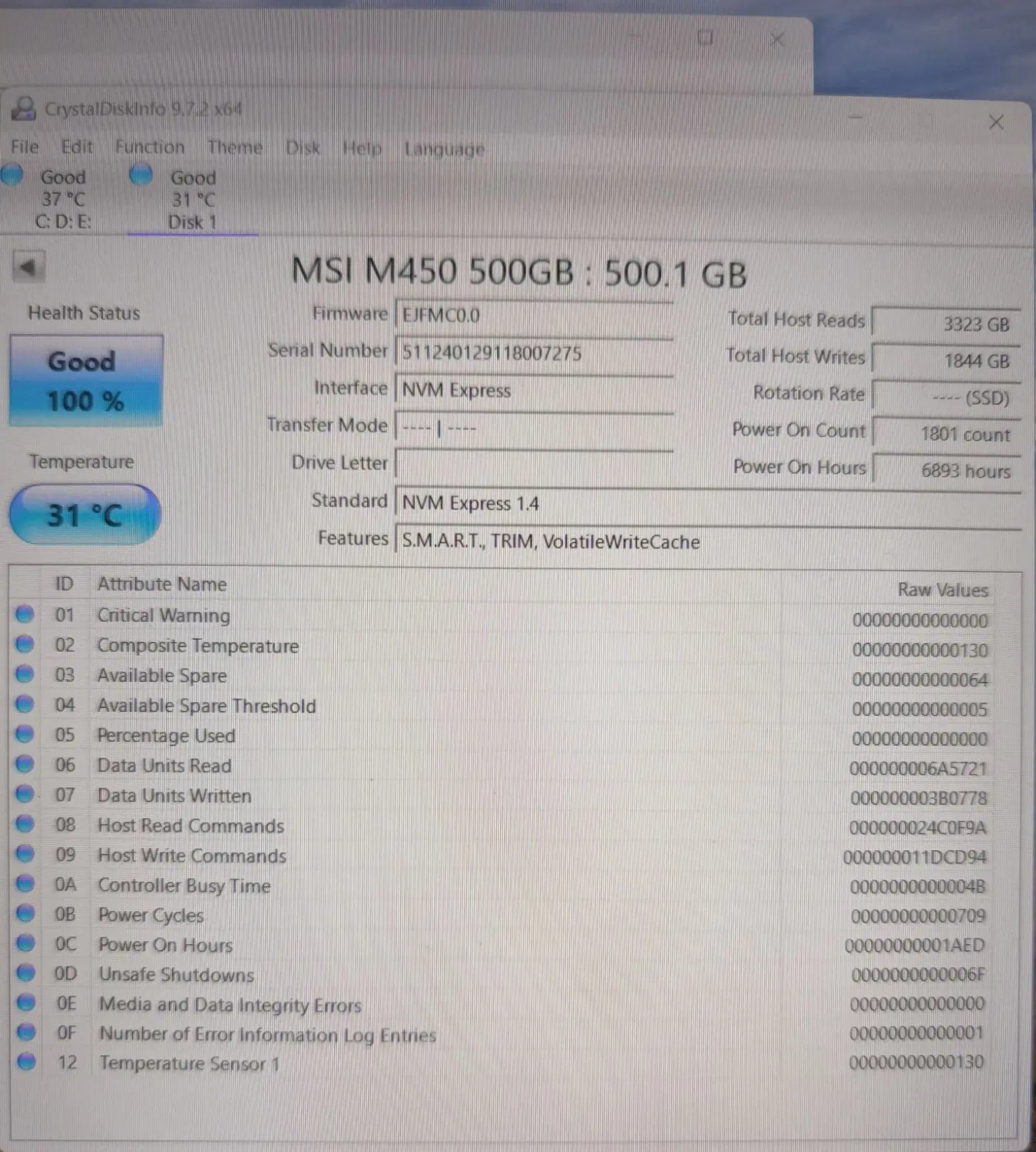 SSD MSI M2 Nvme 500GB Gen4|قطعات و لوازم جانبی رایانه|تهران, گلستان (شهرک راه آهن)|دیوار