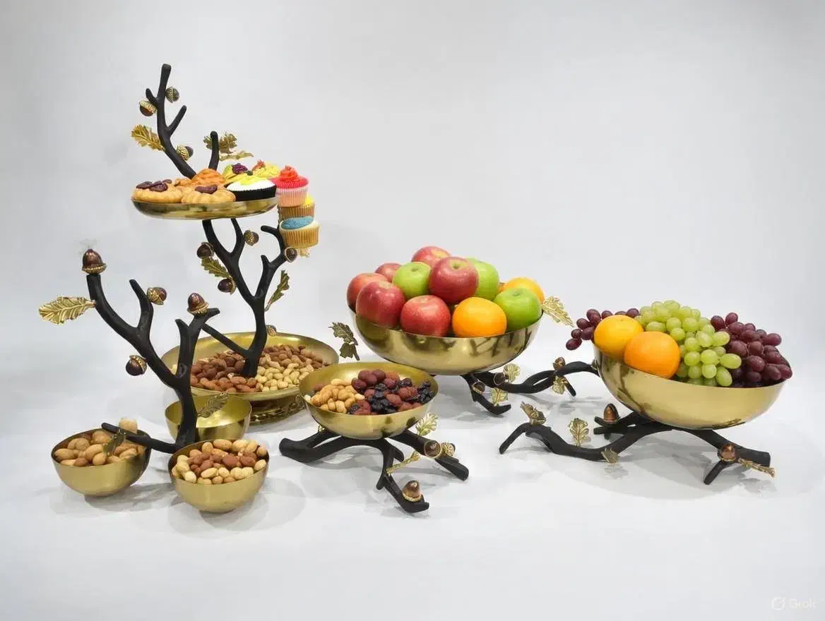 ست پذیرایی سرویس پذیرایی بلوط فلزی ۵ تکه نو|ظروف سرو و پذیرایی|ری, صالح‌آباد شرقی|دیوار