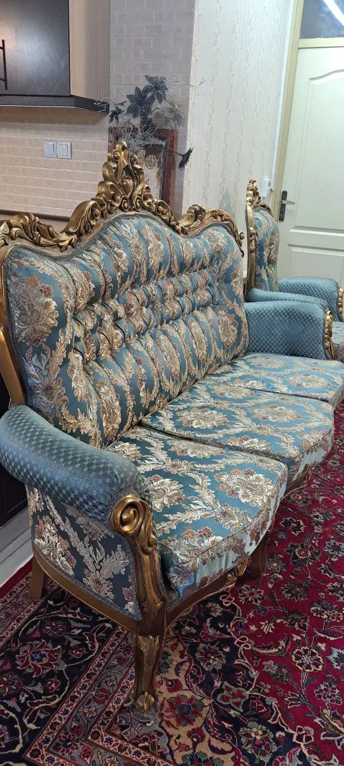 مبل ۹نفره فیروزه ای|مبلمان خانگی و میز عسلی|زنجان, |دیوار