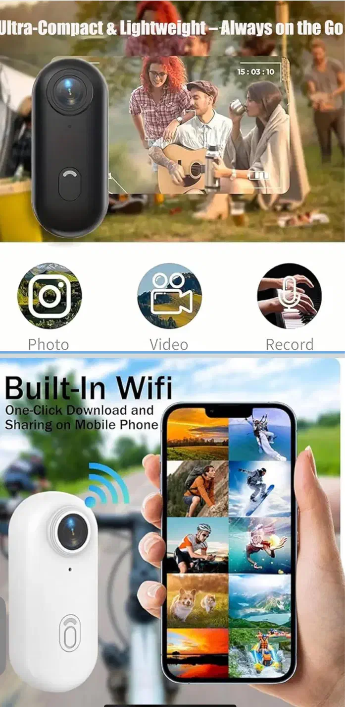 دوربین بندانگشتی 4K ActionSnap / هیجانساز دنیا|دوربین عکاسی و فیلمبرداری|تهران, آجودانیه|دیوار