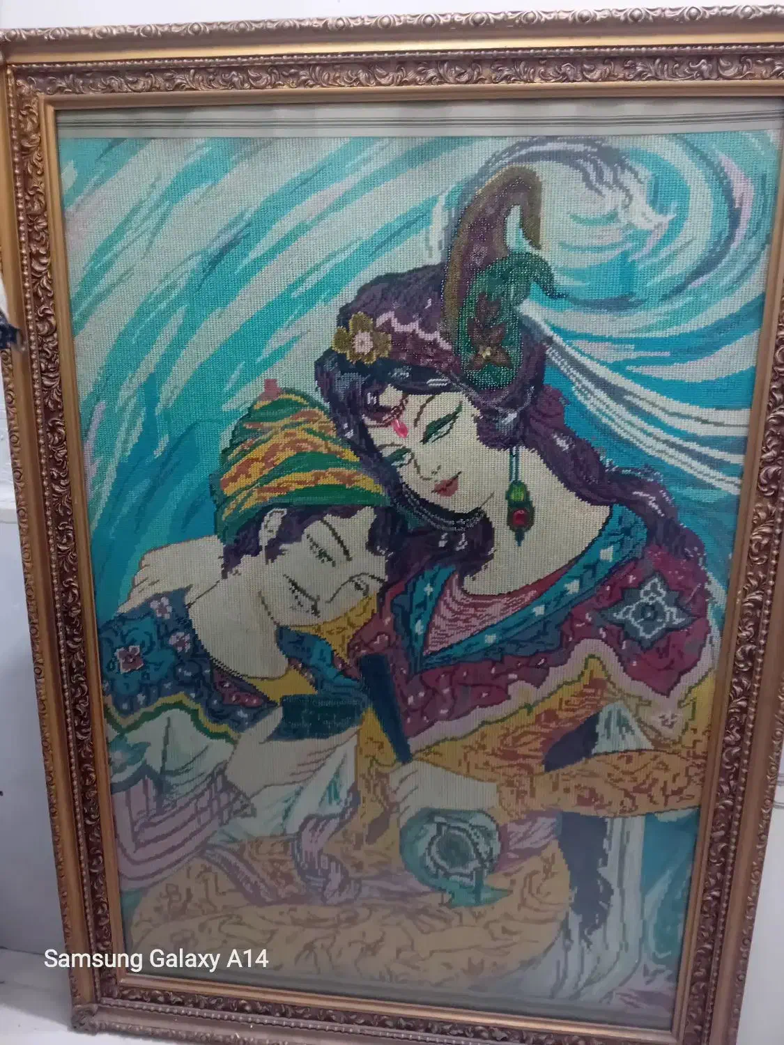 تابلو کوبلنی لیلی و مجنون قاب ملایر|صنایع دستی و سایر لوازم تزئینی|هشتگرد, شهرک گلخانه|دیوار