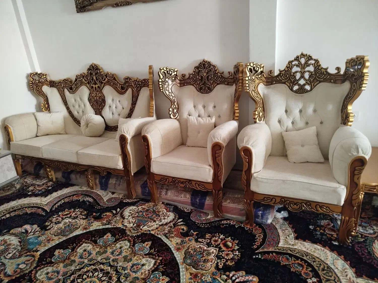 مبل ۷نفره با جلو مبلی و عسلی|مبلمان خانگی و میز عسلی|قدس, شهر‌قدس|دیوار