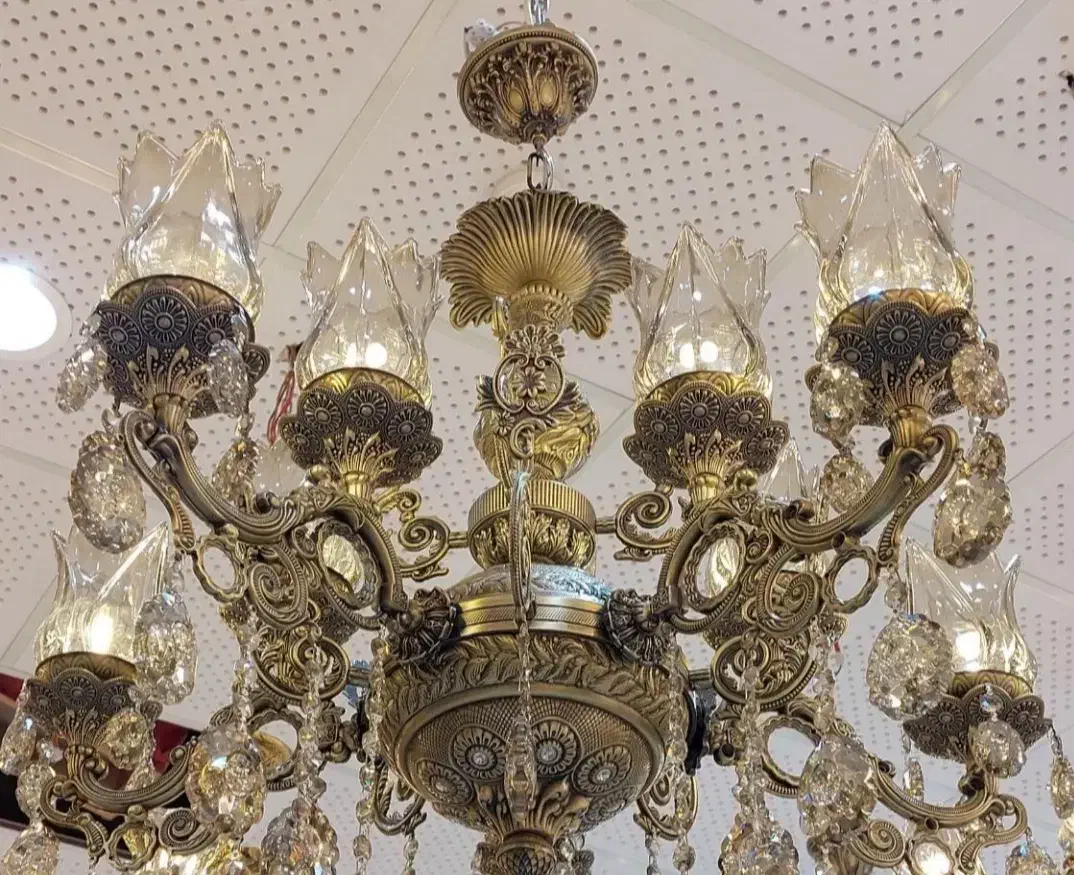 یک جفت لوستر ۳ طوق برنز|لوستر و چراغ آویز|قزوین, |دیوار