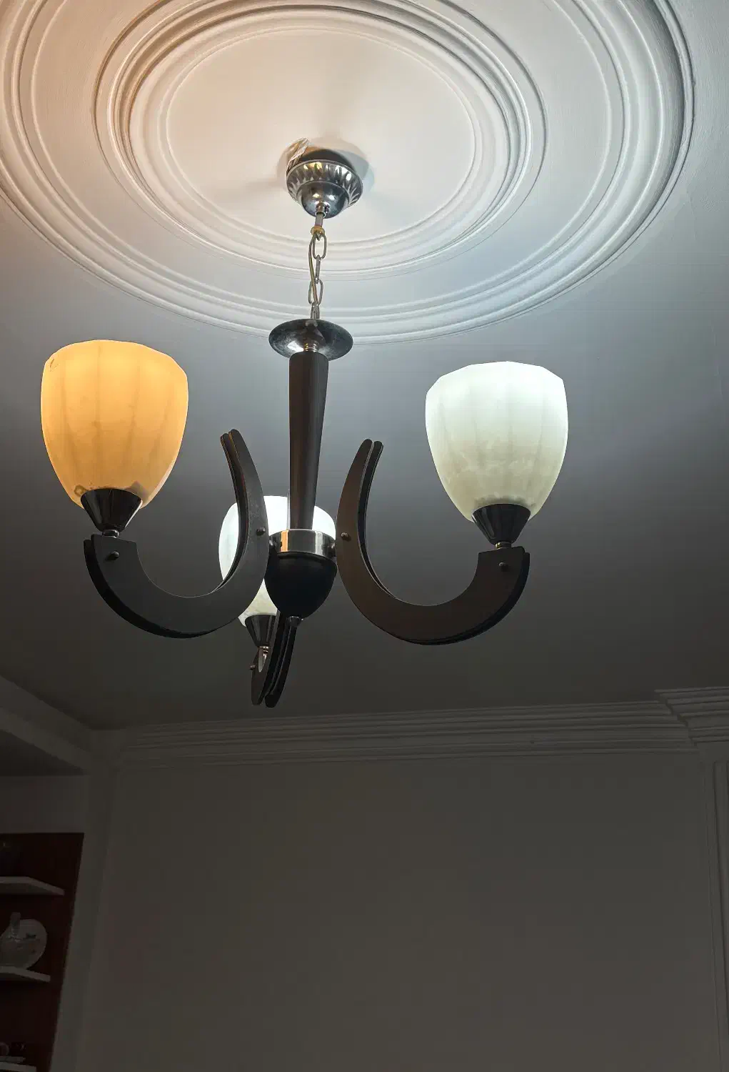 لوستر ۳ شاخه چوبی|لوستر و چراغ آویز|تهران, دروازه شمیران|دیوار