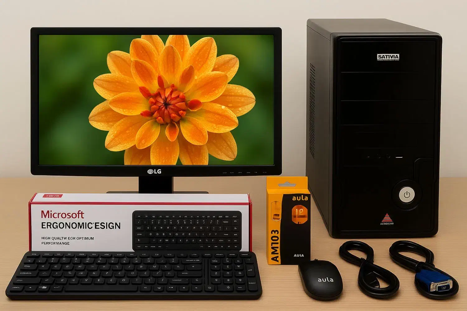 کامپیوتر  کامل اقتصادی با مانیتور ۱۹ اینچ|رایانه رومیزی|ساری, |دیوار