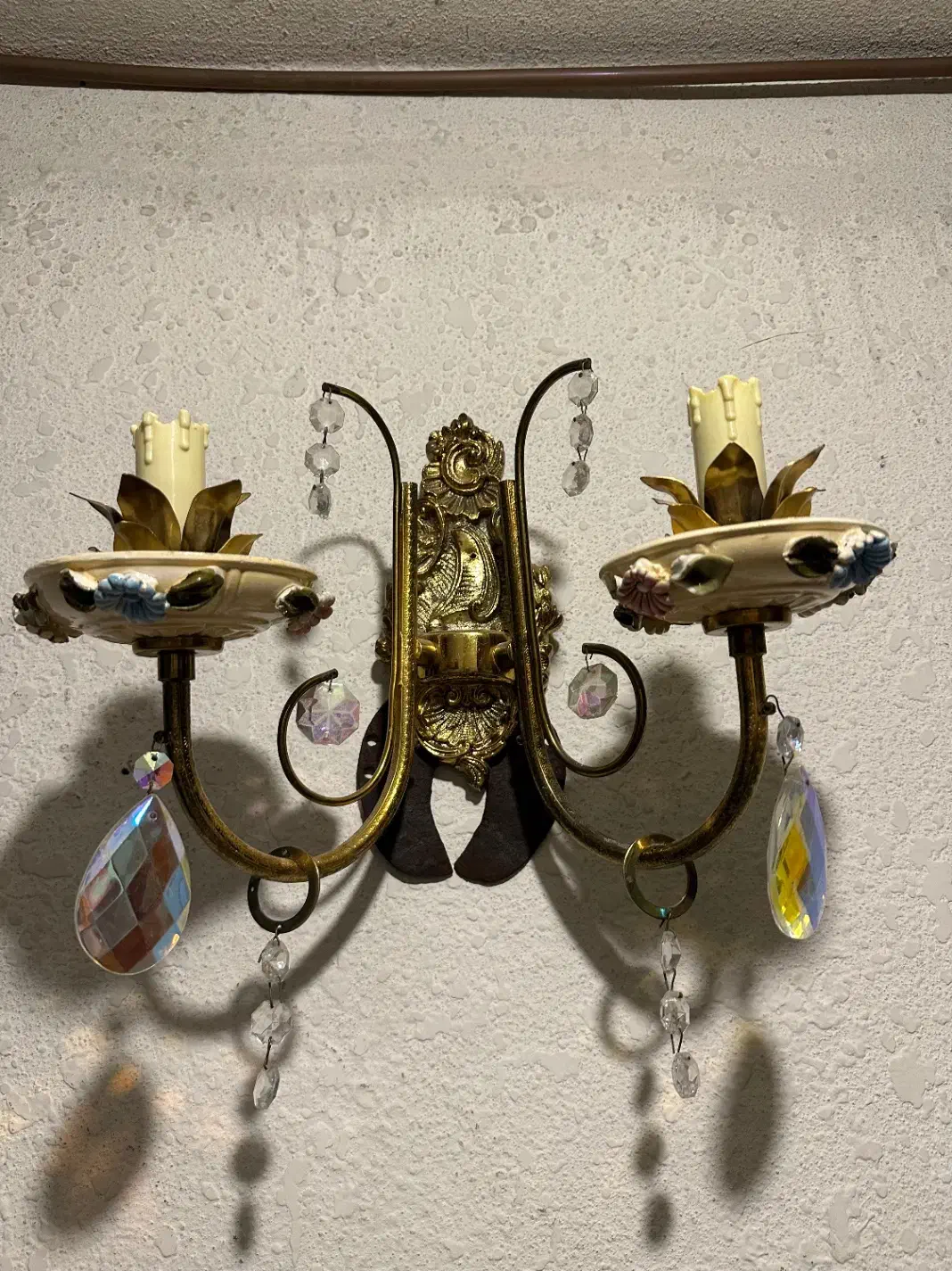 دیوارکوب انتیک برنز و چینی ایتالیایی|لوستر و چراغ آویز|تهران, نیاوران|دیوار