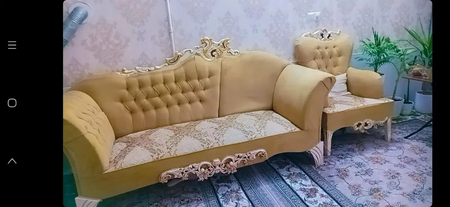 مبل ۷ نفره نیمه استیل|مبلمان خانگی و میز عسلی|کاشمر, |دیوار