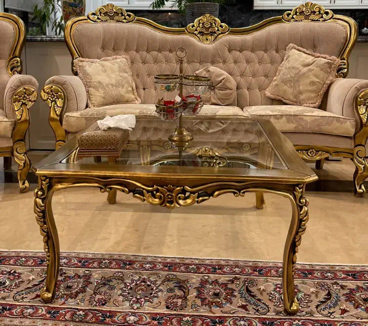 سرویس مبلمان ۹ نفره ورق طلا|مبلمان خانگی و میز عسلی|مشهد, آزادشهر|دیوار