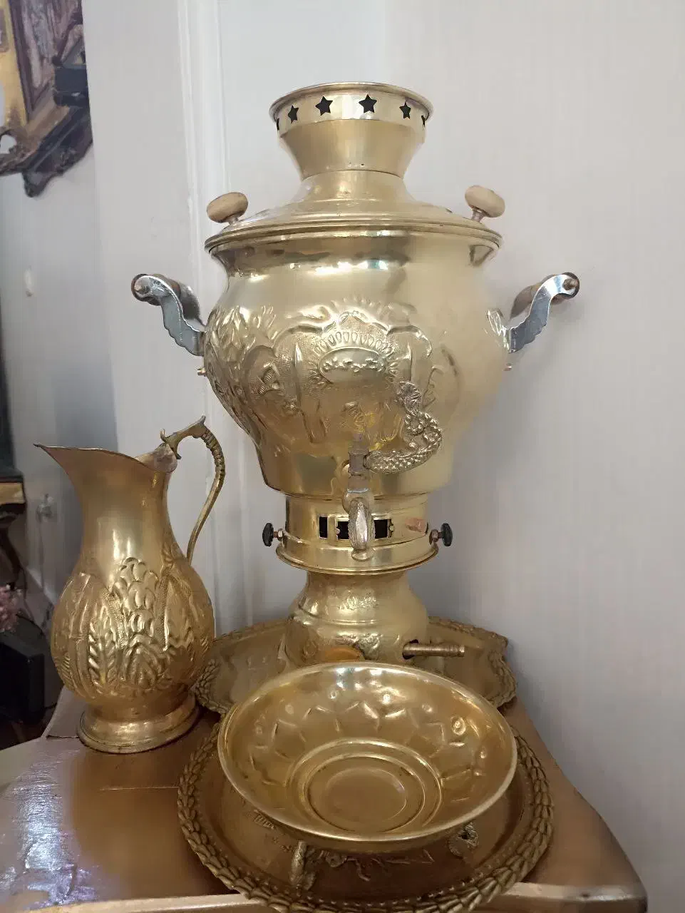 سماور برنجی میوه خوری برنز|صنایع دستی و سایر لوازم تزئینی|تهران, تهرانپارس جنوبی|دیوار