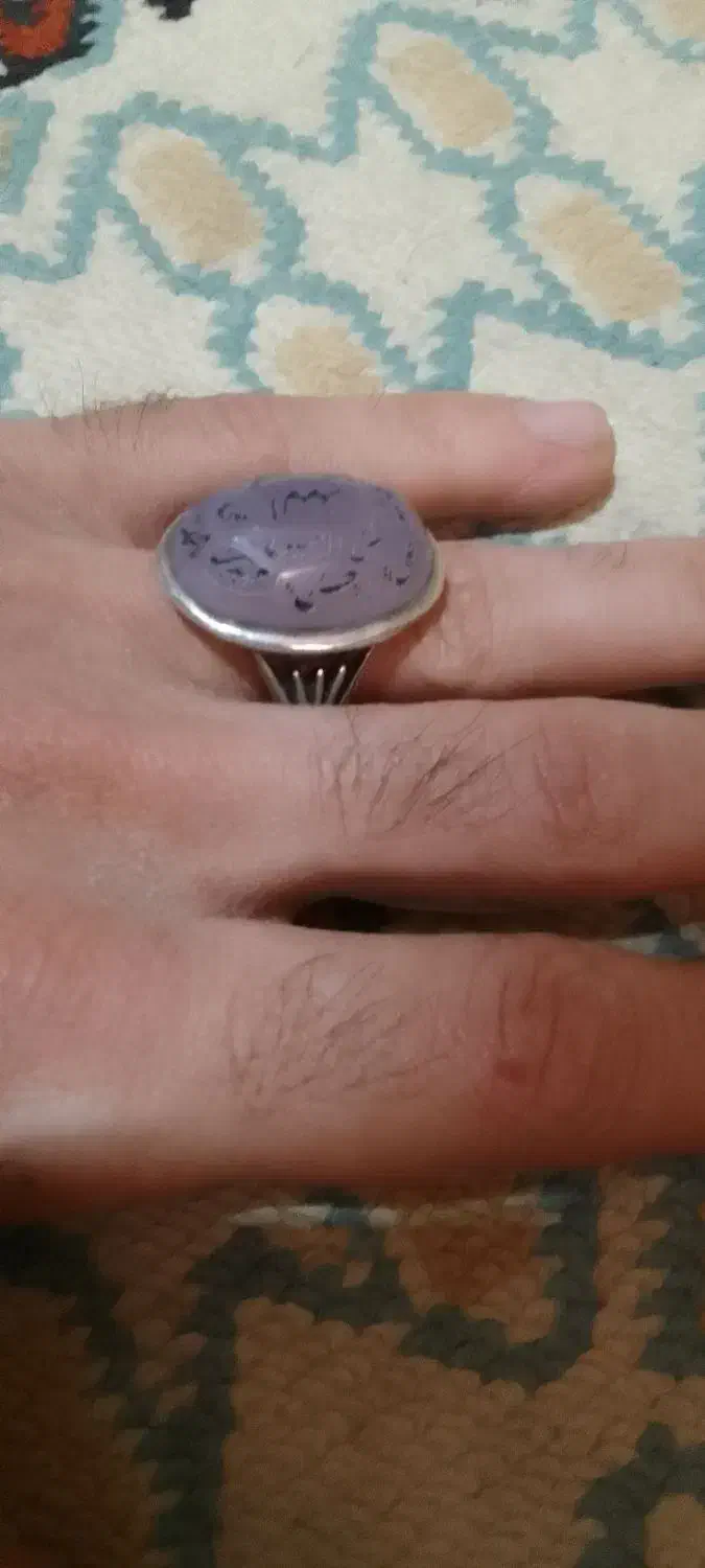 انگشتر عقیق کبود کار دست|جواهرات|سمنان, |دیوار