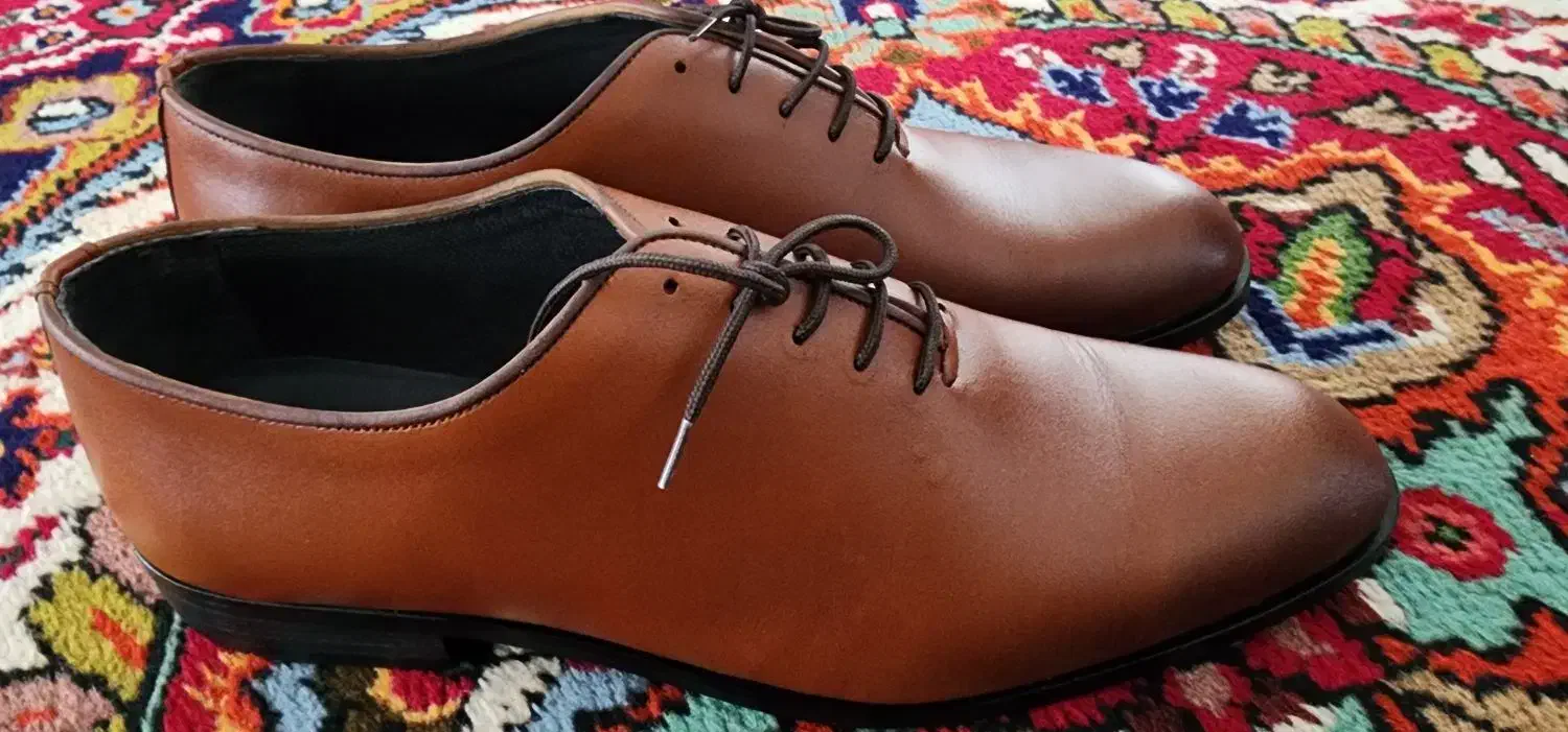 کفش چرم اصل مجلسی سایز ۴۴ دست دوز|کیف، کفش، کمربند|ماکو, |دیوار