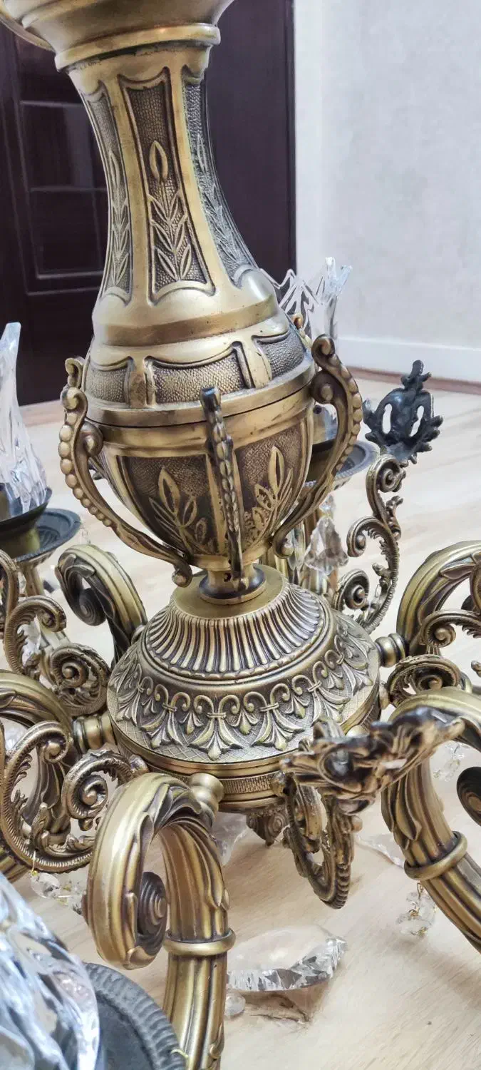 لوستر برنزی ۶ شاخه|لوستر و چراغ آویز|تهران, بهار|دیوار