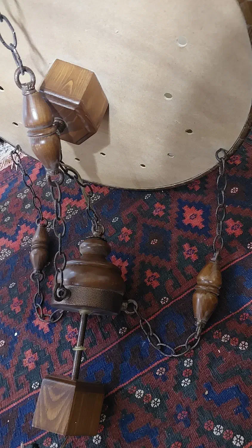 لوستر چوبی|لوستر و چراغ آویز|سیرجان, |دیوار