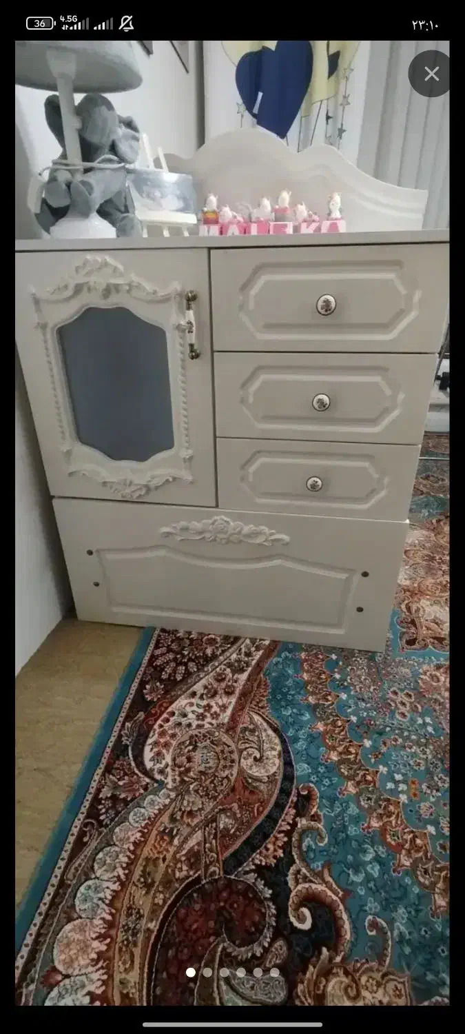 تخت کودک نوجوان گهواره دار نونو استفاده نشده|تخت و سرویس خواب|مشهد, حضرت حجت|دیوار