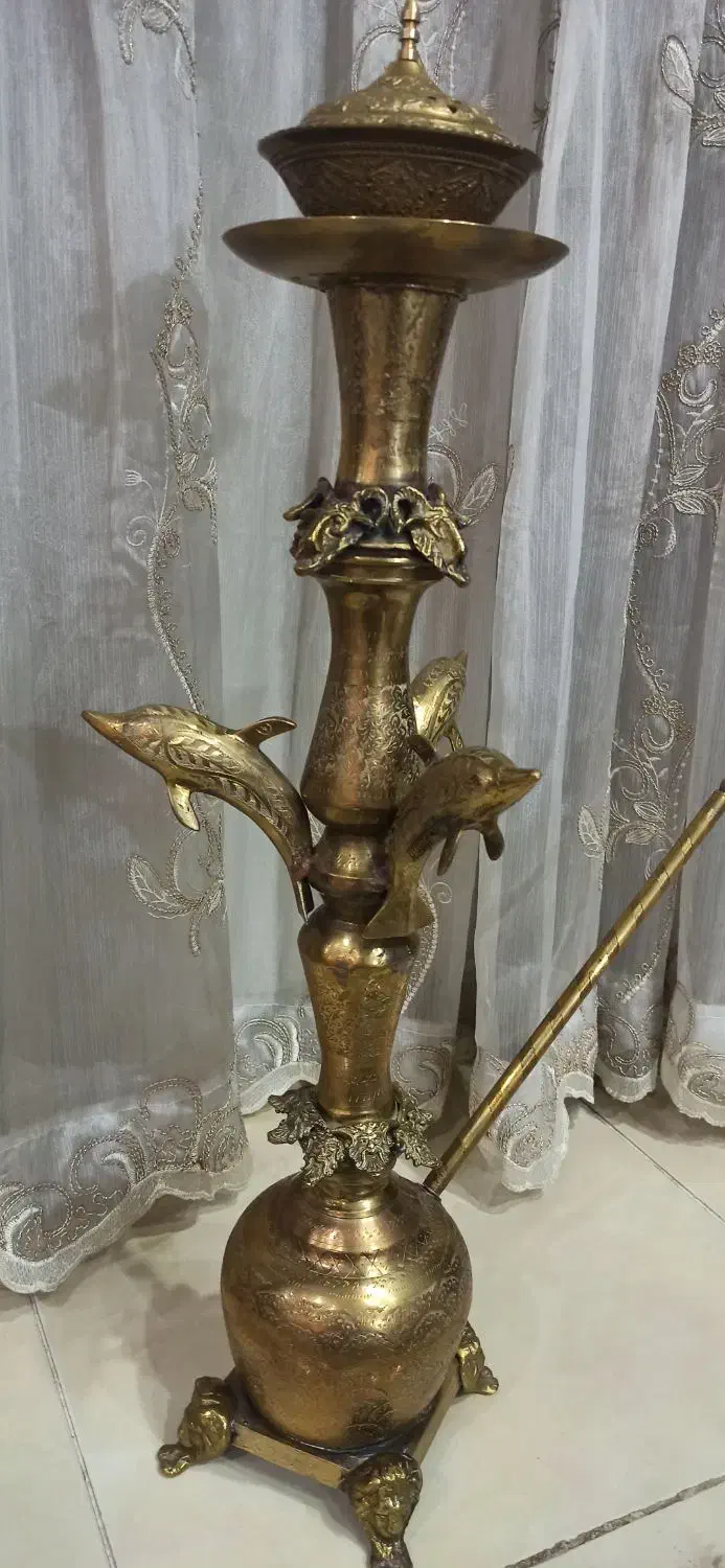 قلیان عتیقه برنز|کلکسیون اشیاء عتیقه|کرج, عظیمیه|دیوار