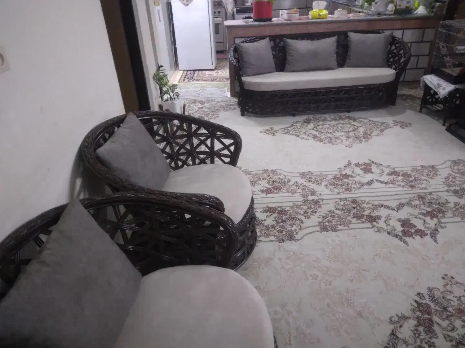 فروش مبل ۵ نفر حصیری|مبلمان خانگی و میز عسلی|قائمشهر, |دیوار