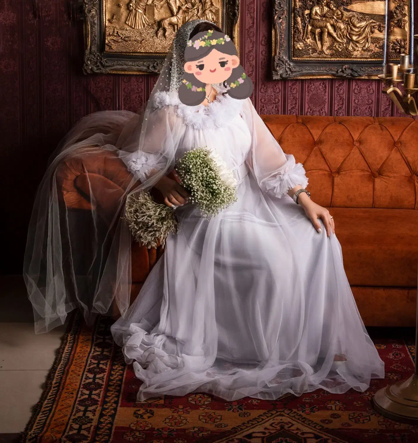 لباس نامزدی و تور سر یک بار پوشیده شده|لباس|وحدتیه, |دیوار