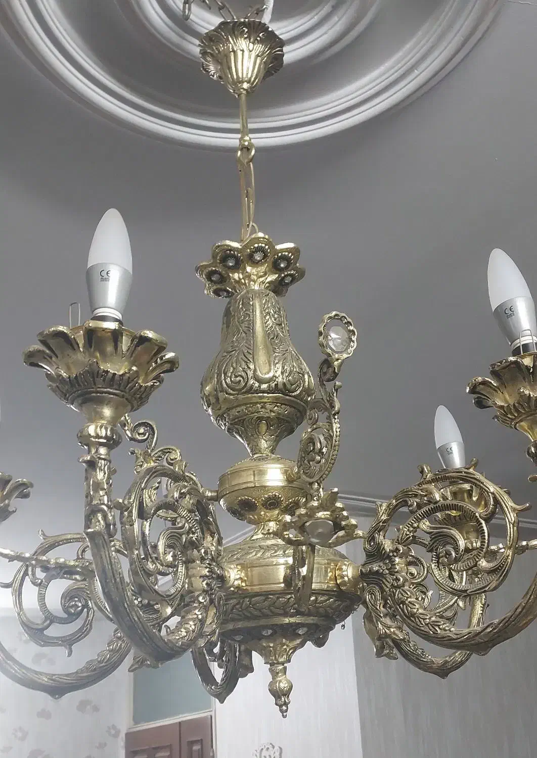 لوستر برنزی ۵شاخه|لوستر و چراغ آویز|تهران, افسریه جنوبی|دیوار