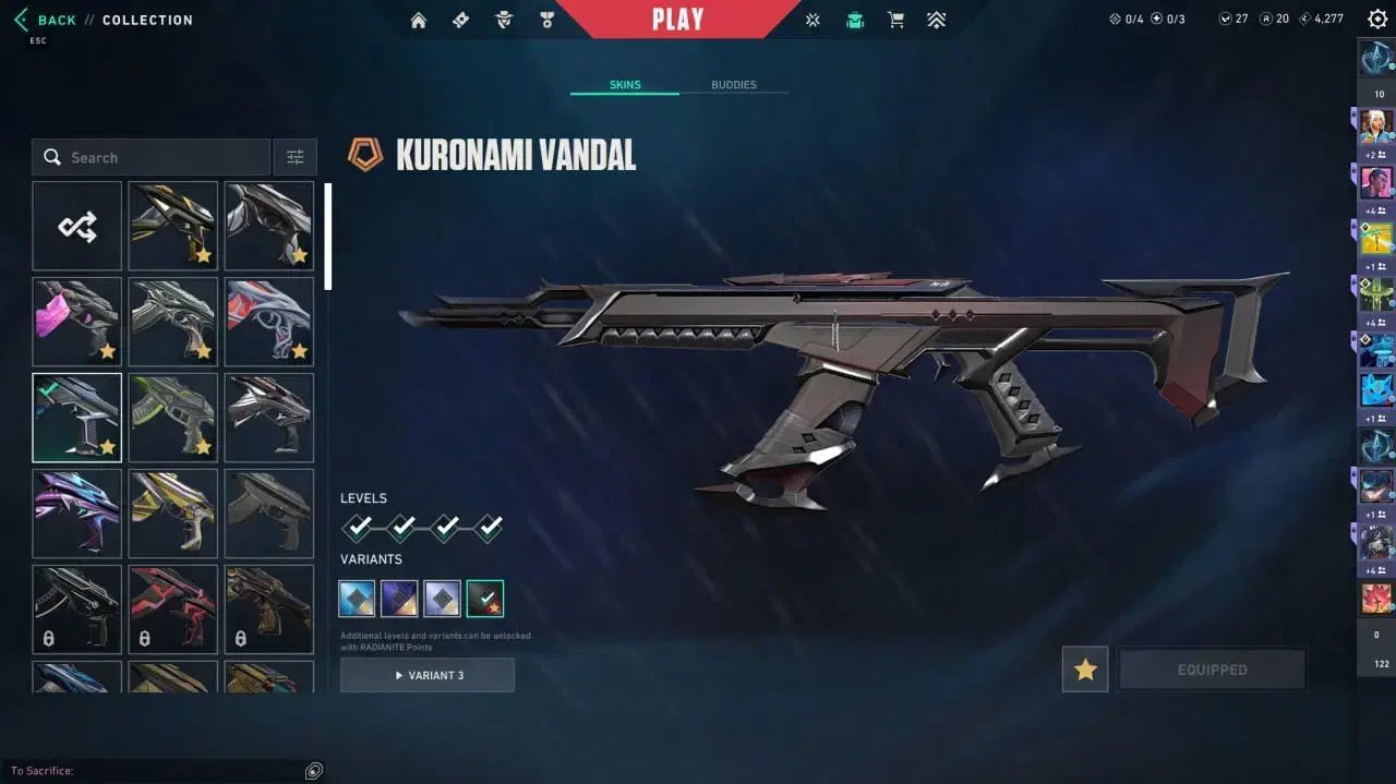 اکانت ولورانت فول اسکین 75K یوز ریجن ترکیه|کنسول، بازی ویدئویی و آنلاین|تهران, شهرک فرهنگیان|دیوار