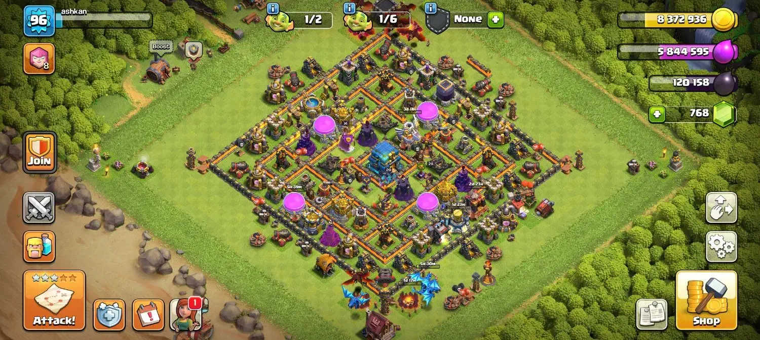 کلش آف کلنز تان هال ۱۲ لول ۹۶|کنسول، بازی ویدئویی و آنلاین|تهران, بازار|دیوار