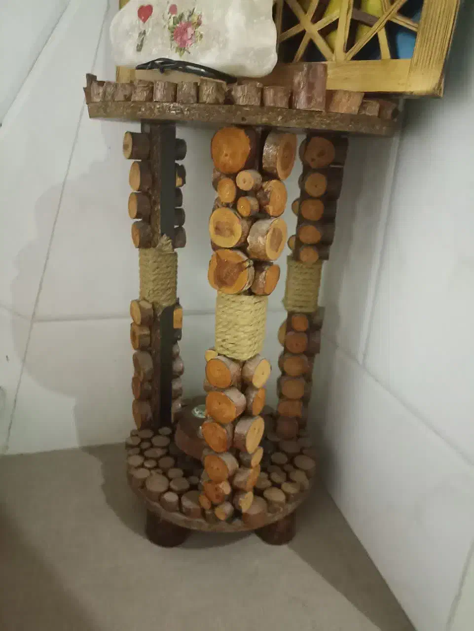 میز چوبی روستیک|میز تلفن|اردکان, |دیوار