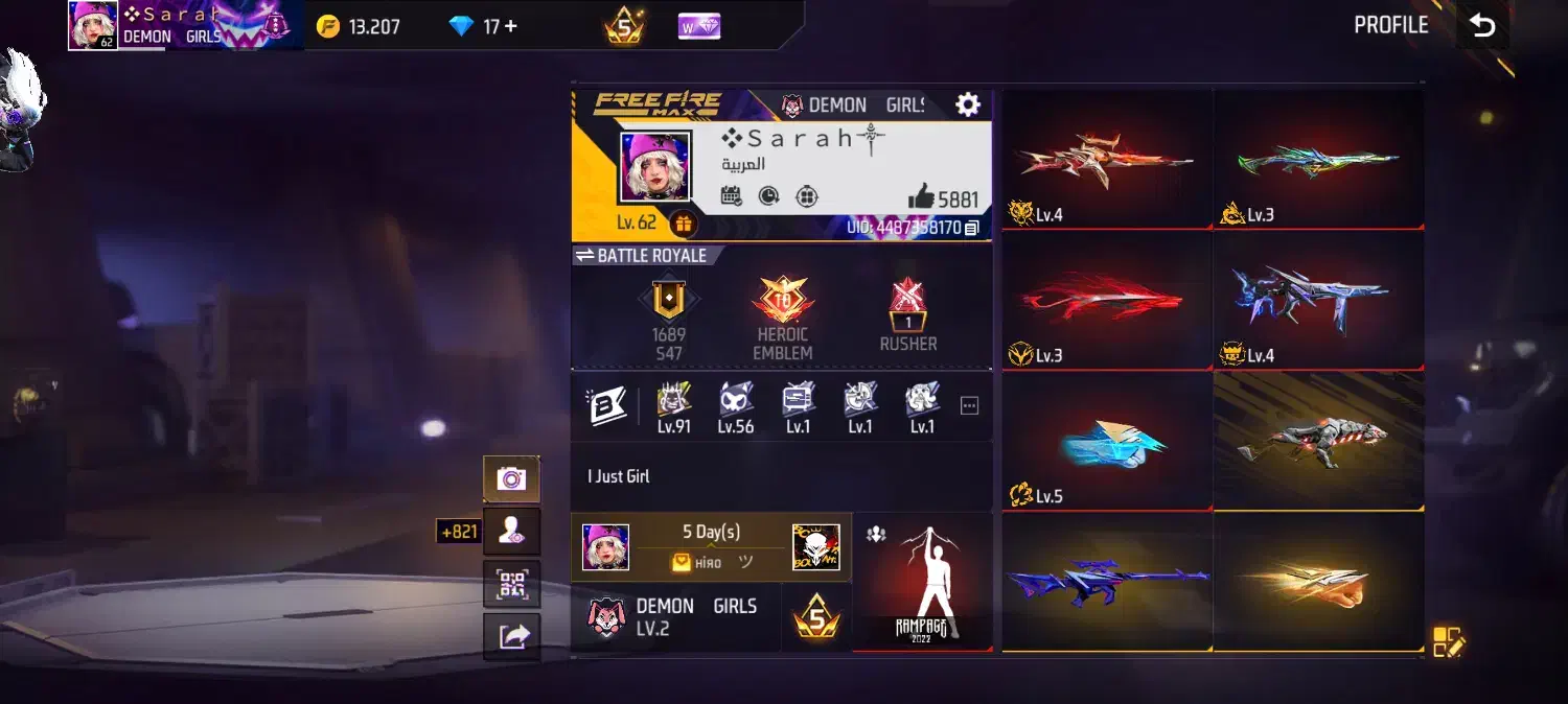 اکانت گاد فری فایر|کنسول، بازی ویدئویی و آنلاین|رباطکریم, رباطکریم|دیوار