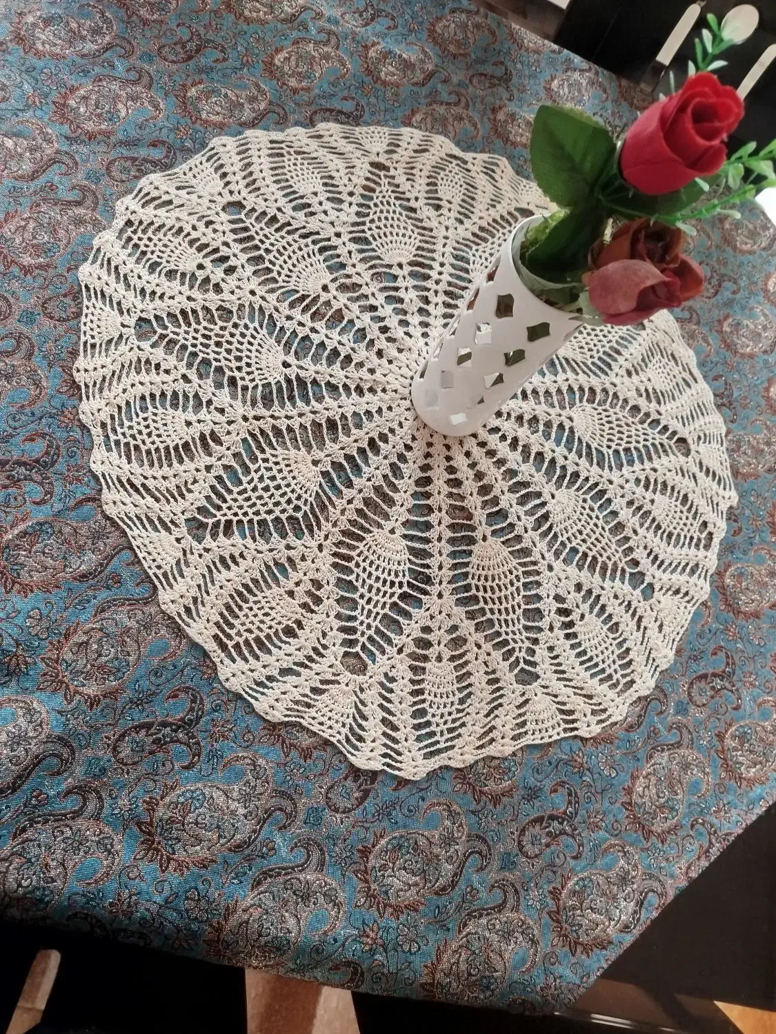 رومیزی ابریشم|پرده، رانر، رومیزی|قم, سنگ بند|دیوار