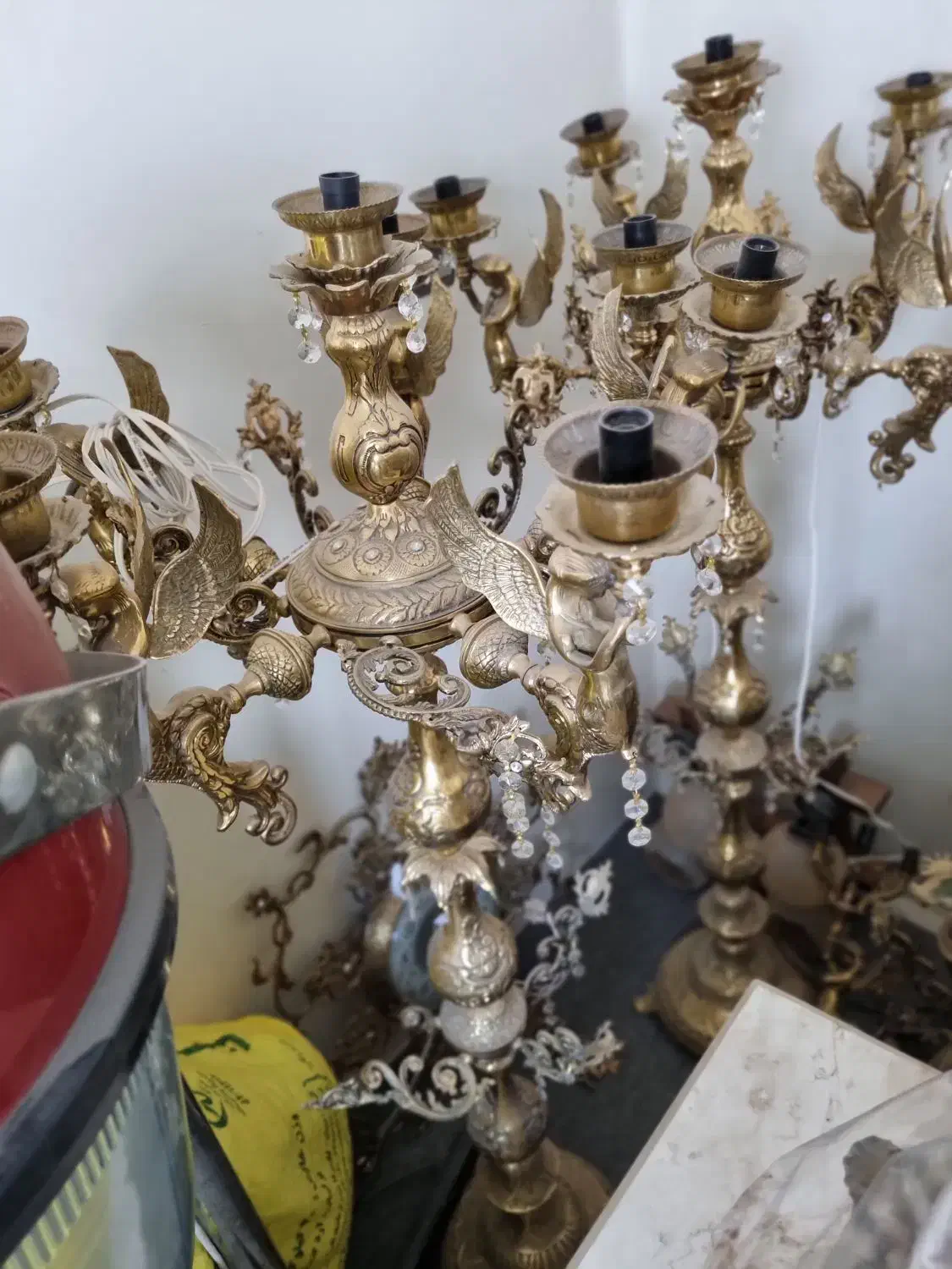 آباژور تمام برنزی سنگین|لوستر و چراغ آویز|همدان, |دیوار