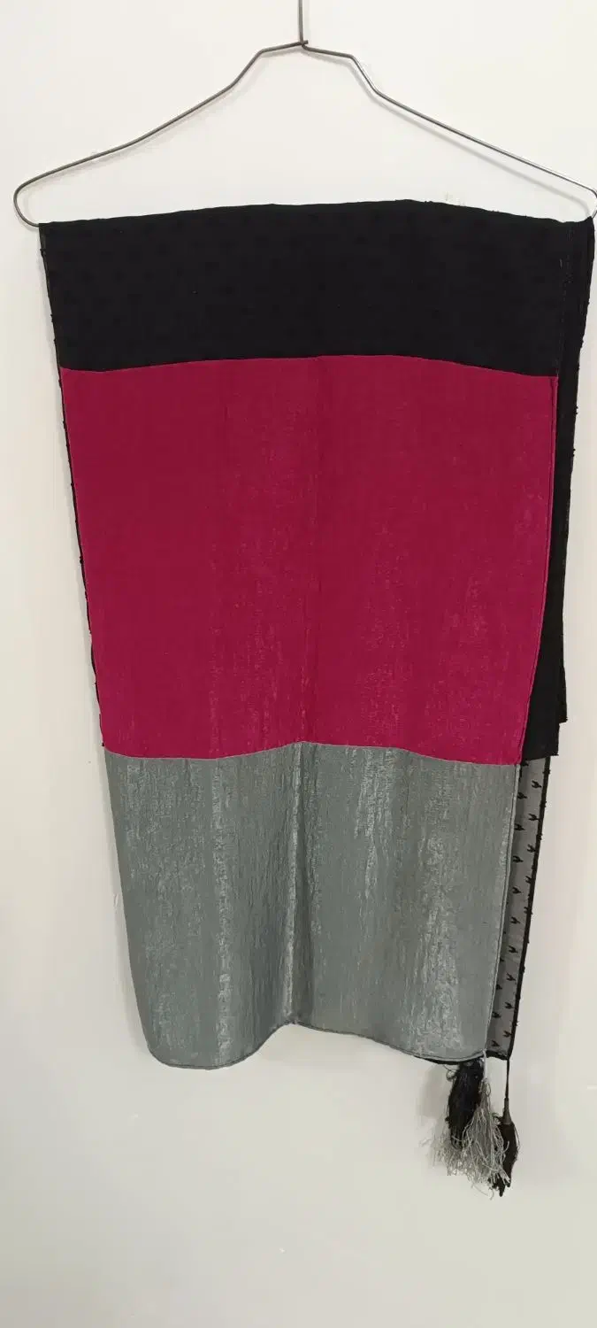 شال حریرمشکی دو متری قسمت پایینی شال دو رنگه|لباس|بندرعباس, |دیوار