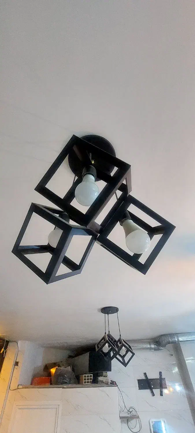 لوستر ۳شعله|لوستر و چراغ آویز|مبارکه, |دیوار