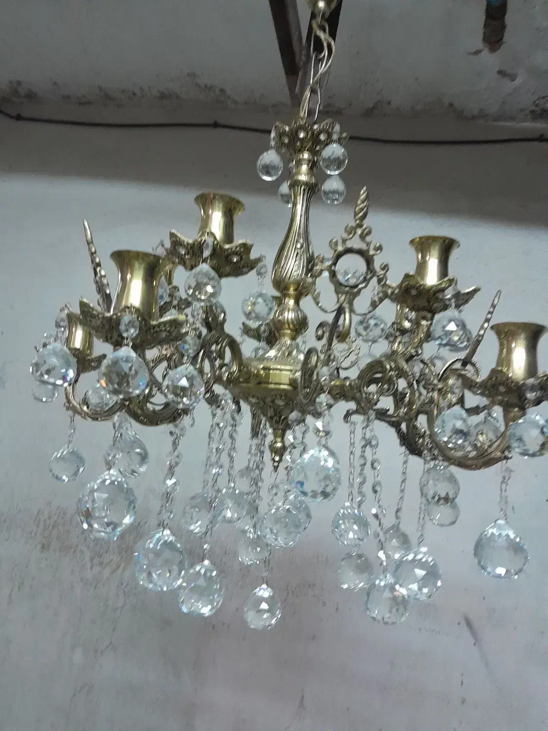 لوستر برنجی|لوستر و چراغ آویز|اراک, |دیوار