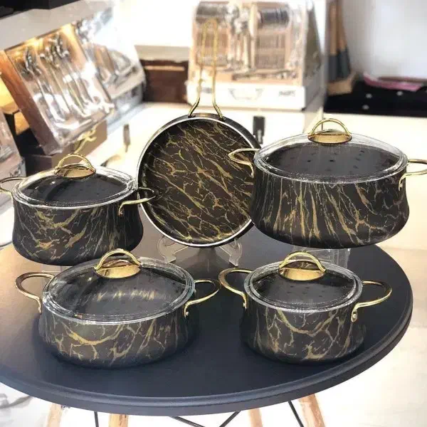 سرویس قابلمه 9 پارچه گرانیتی پاچی ترکیه نو آکبند|ظروف پختوپز|مشکیندشت, |دیوار