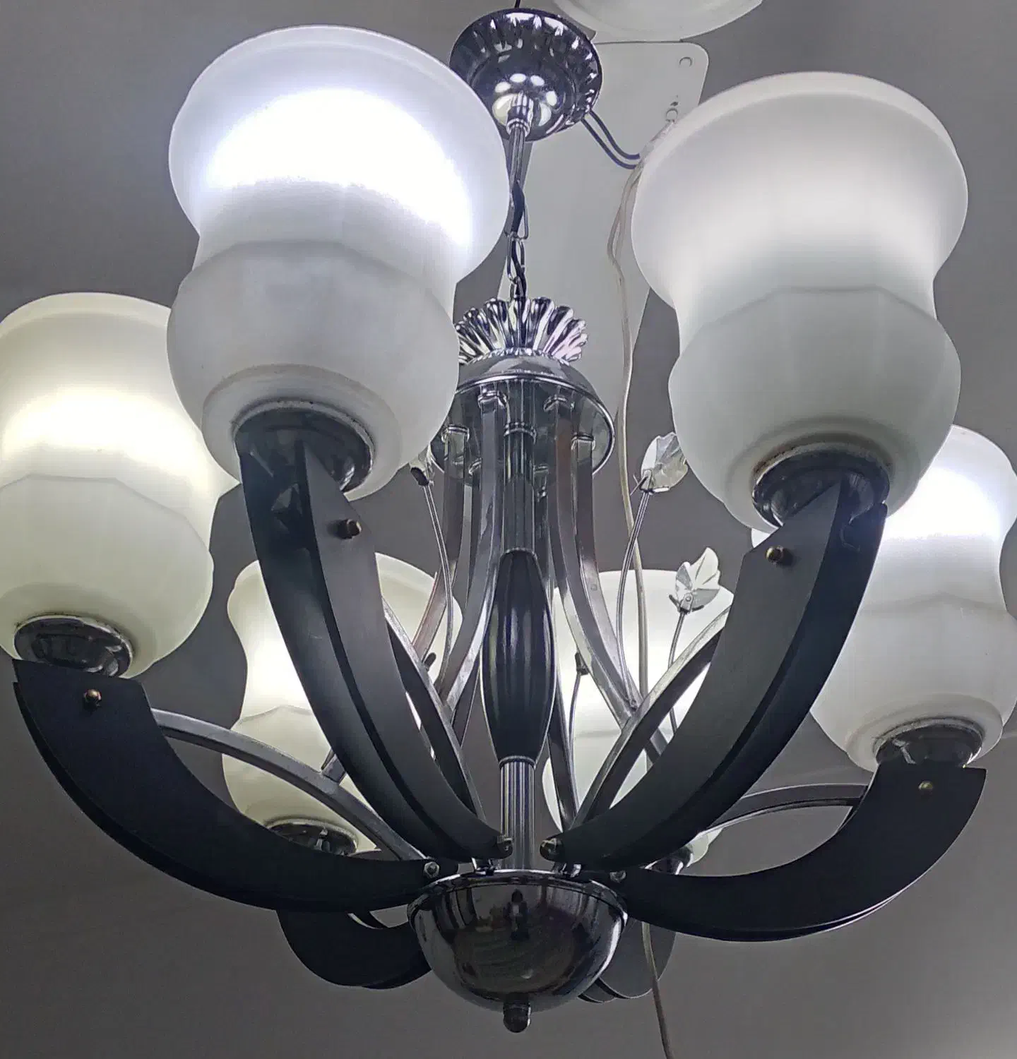 لوستر شش شاخه جفت داره|لوستر و چراغ آویز|ساری, |دیوار