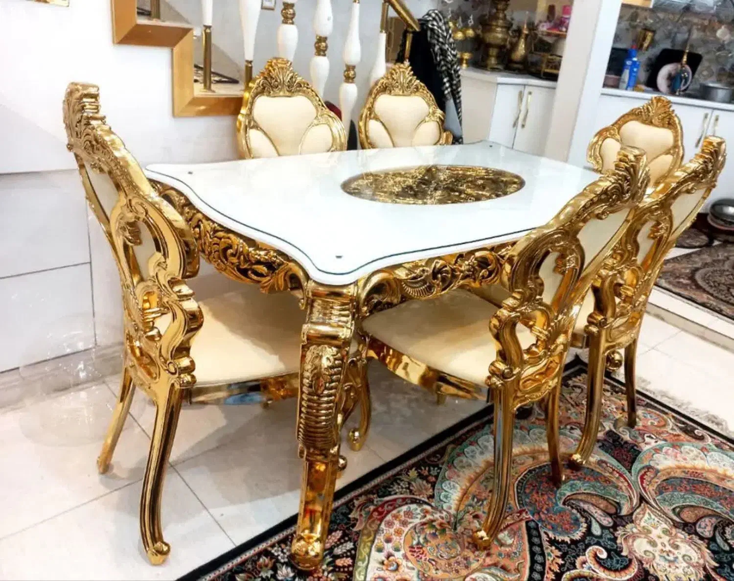 میز ناهارخوری ۶ نفره|میز و صندلی غذاخوری|قم, نخودی|دیوار