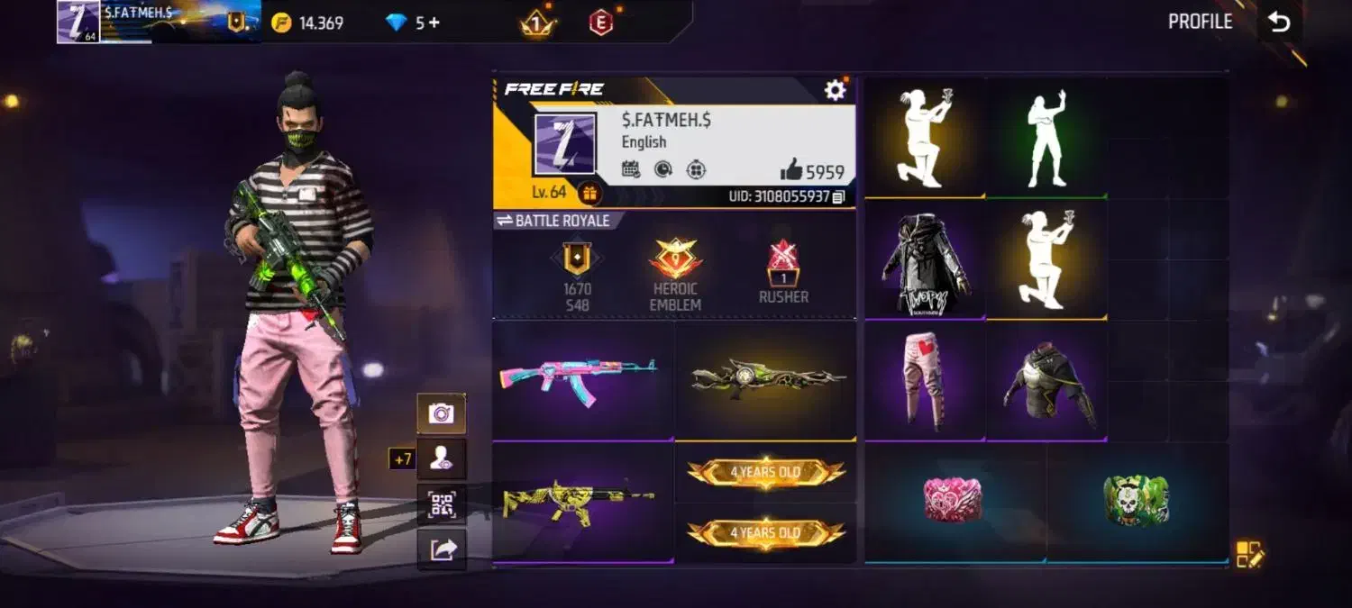 اکانت فری فایر طاق با ای فوتبال|کنسول، بازی ویدئویی و آنلاین|قم, علی آباد سعدگان|دیوار