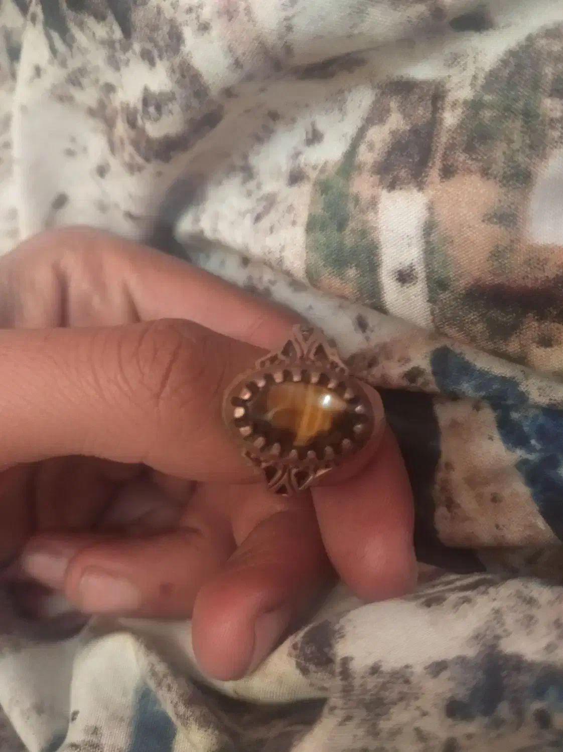 انگشتر چشم ببر اصل نقره عطیقه|جواهرات|بهبهان, |دیوار