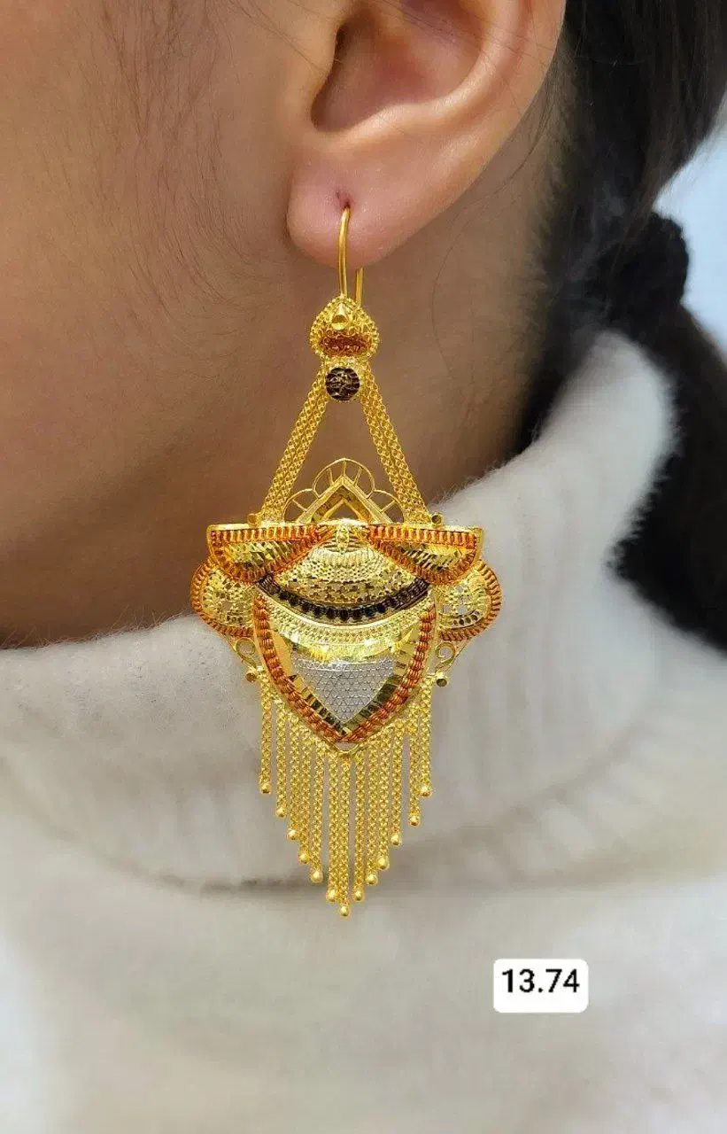 گوشواره های کشمیری نقره با آبکاری طلا|جواهرات|ایرانشهر, |دیوار