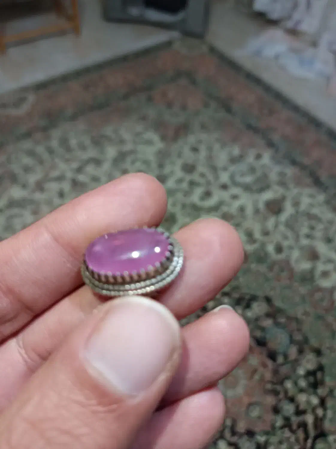 انگشتر نقره سنگ یاقوت صورتی|جواهرات|کلاردشت, |دیوار