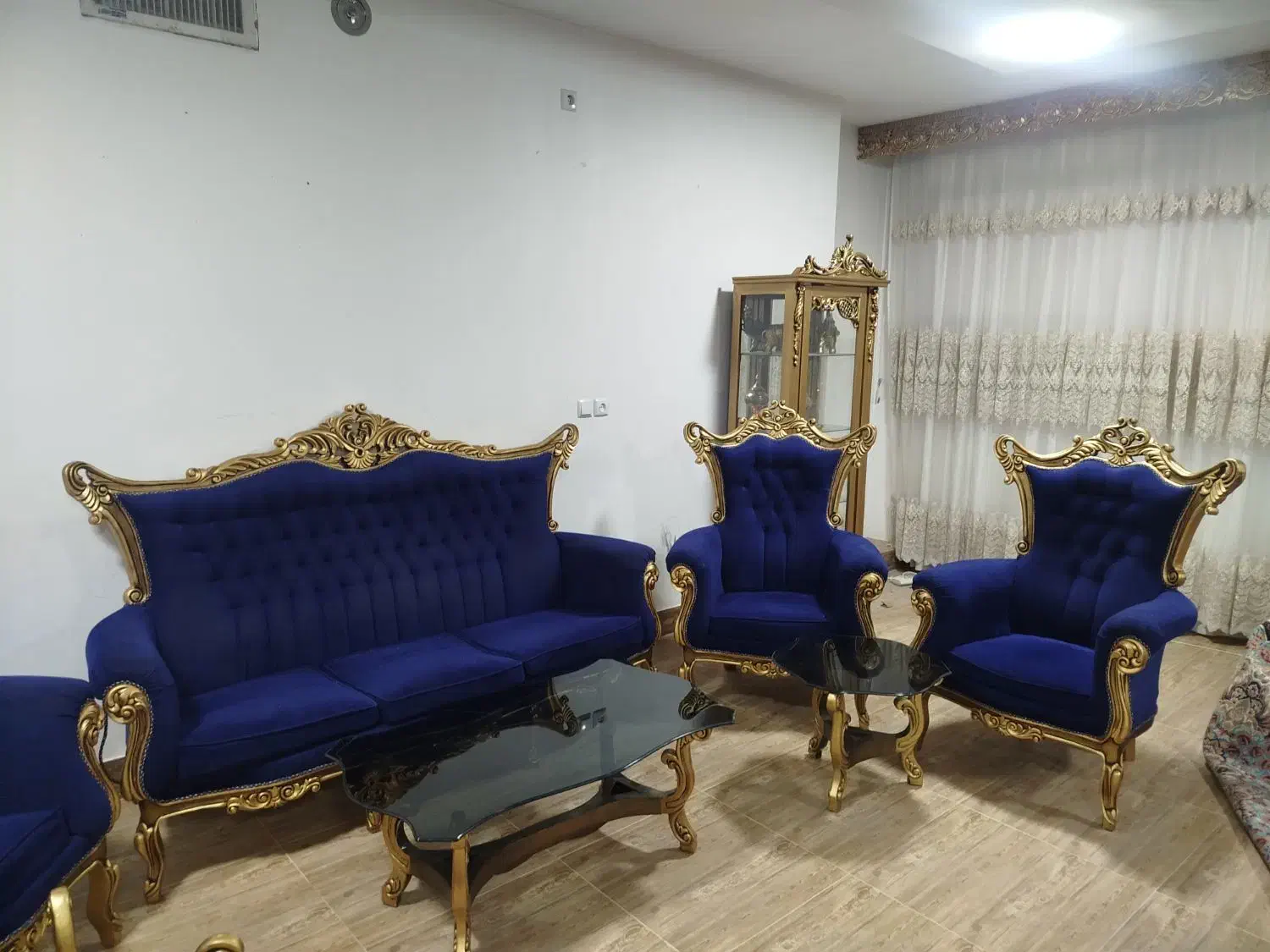 مبلمان استیل 7نفره همراه را میز و عسلی و ویترین|مبلمان خانگی و میز عسلی|مبارکه, |دیوار