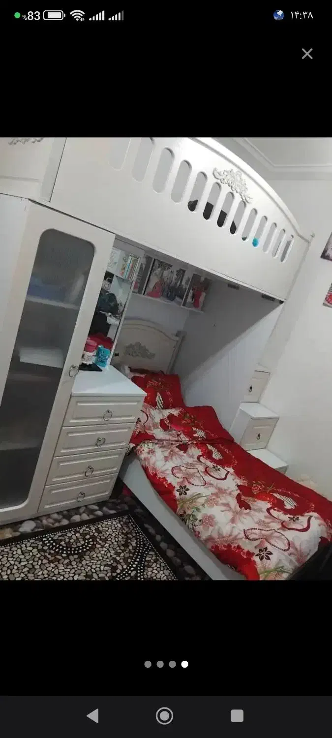 تخت دو طبقه قیمت چوب وکیوم اصل|تخت و سرویس خواب|شوش, |دیوار