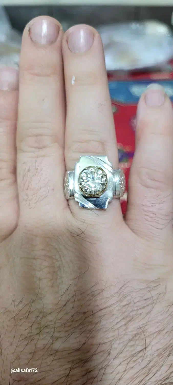 انگشتر موزنایت الماس روسی|جواهرات|گنبد کاووس, |دیوار